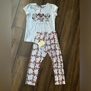 NWT Monnalisa Size 6 Minnie Cherry top and Bottoms